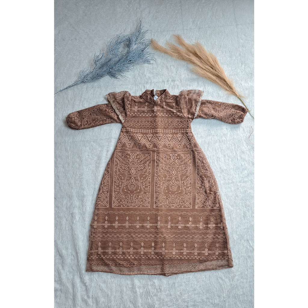 Jerry OFC - Gamis pesta brokat muslim anak perempuan / Dress pesta brokat muslim anak perempuan / Ga