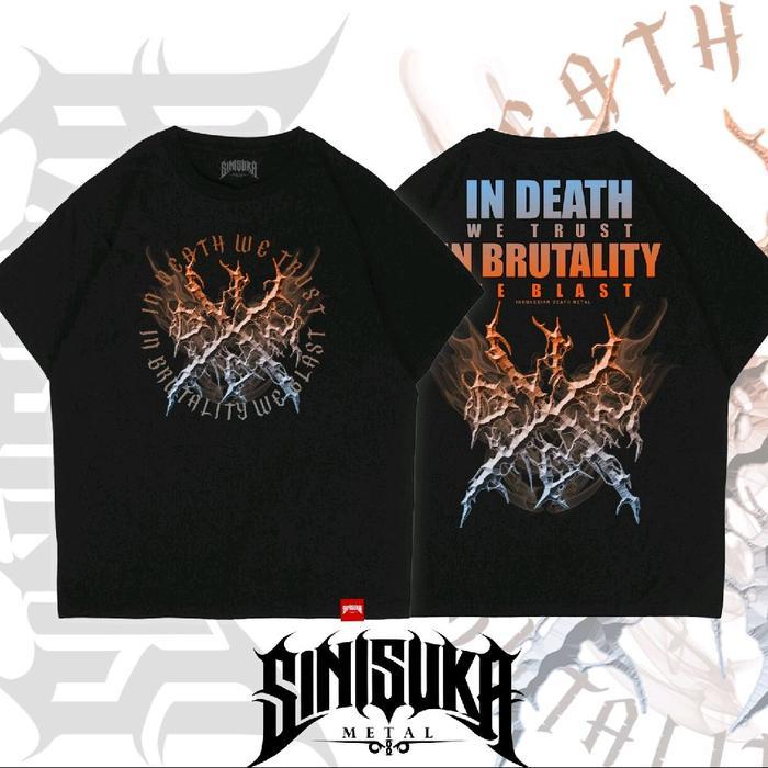 (COD) Kaos metal kaos musik indonesian death metal brutality katun hitam tanpa jahitan samping - hit