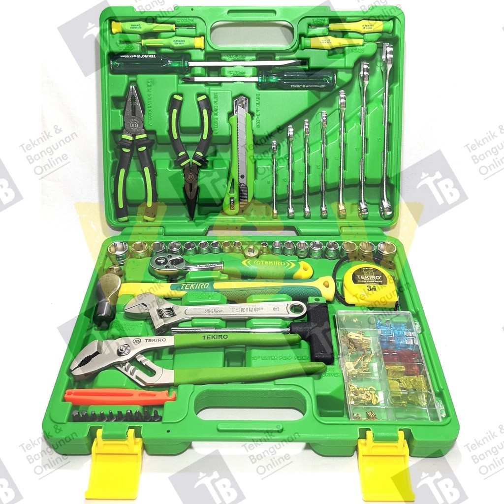 TEKIRO Mechanic Tools Set PVC 60pcs / Alat Mekanik Tool kit Set Plastik 60 pcs / Tool box Toolkit se