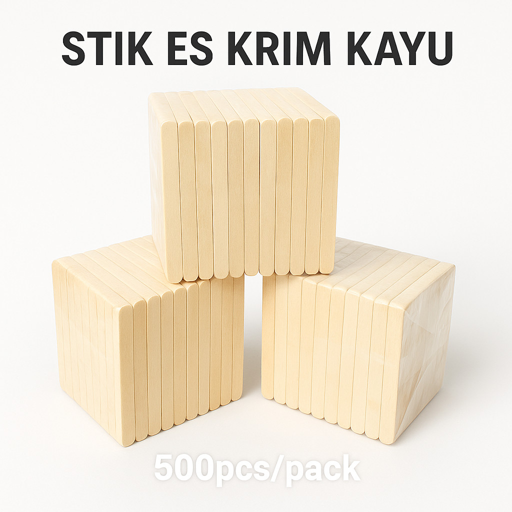 Stik Es Krim Polos Ice Cream 1 pack isi 500pcs Stik Kayu kerajinan tangan aice cream prakarya