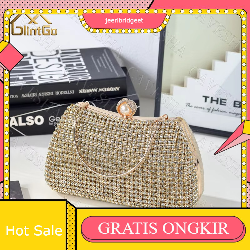 Tas Kondangan Wanita Tas Pesta Malam Mewah Elegan Pesta Kristal Mewah Cantik Kondangan