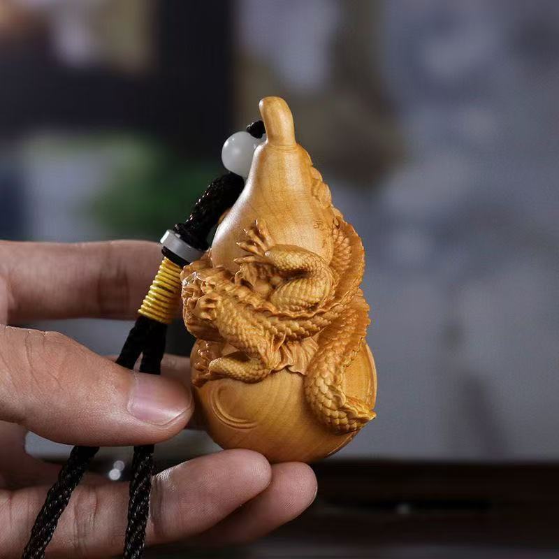 Pisau Naga Gagang Labu Potongan Kayu Padat Ukiran Kayu Cemara Tebing Taihang Gaya Fu Lu