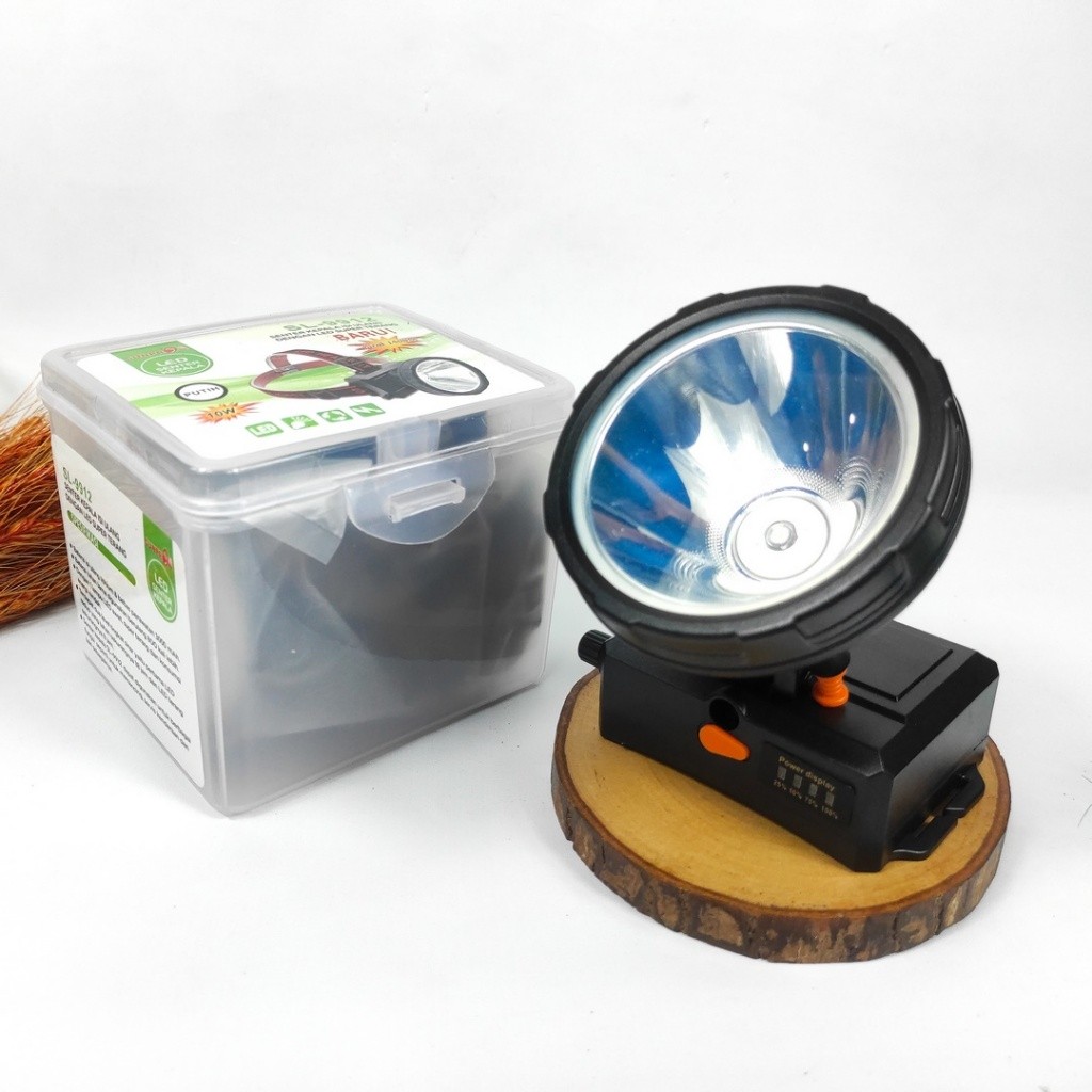 BARU!! New Senter Kepala Headlamp Sunpro SL- 9912 Putih 10Watt Charger Original