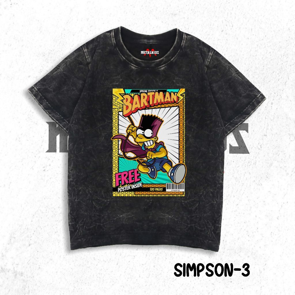 Kaos Anak Simpson Tshirt Washed Unisex kaos SIMPSON 3-22