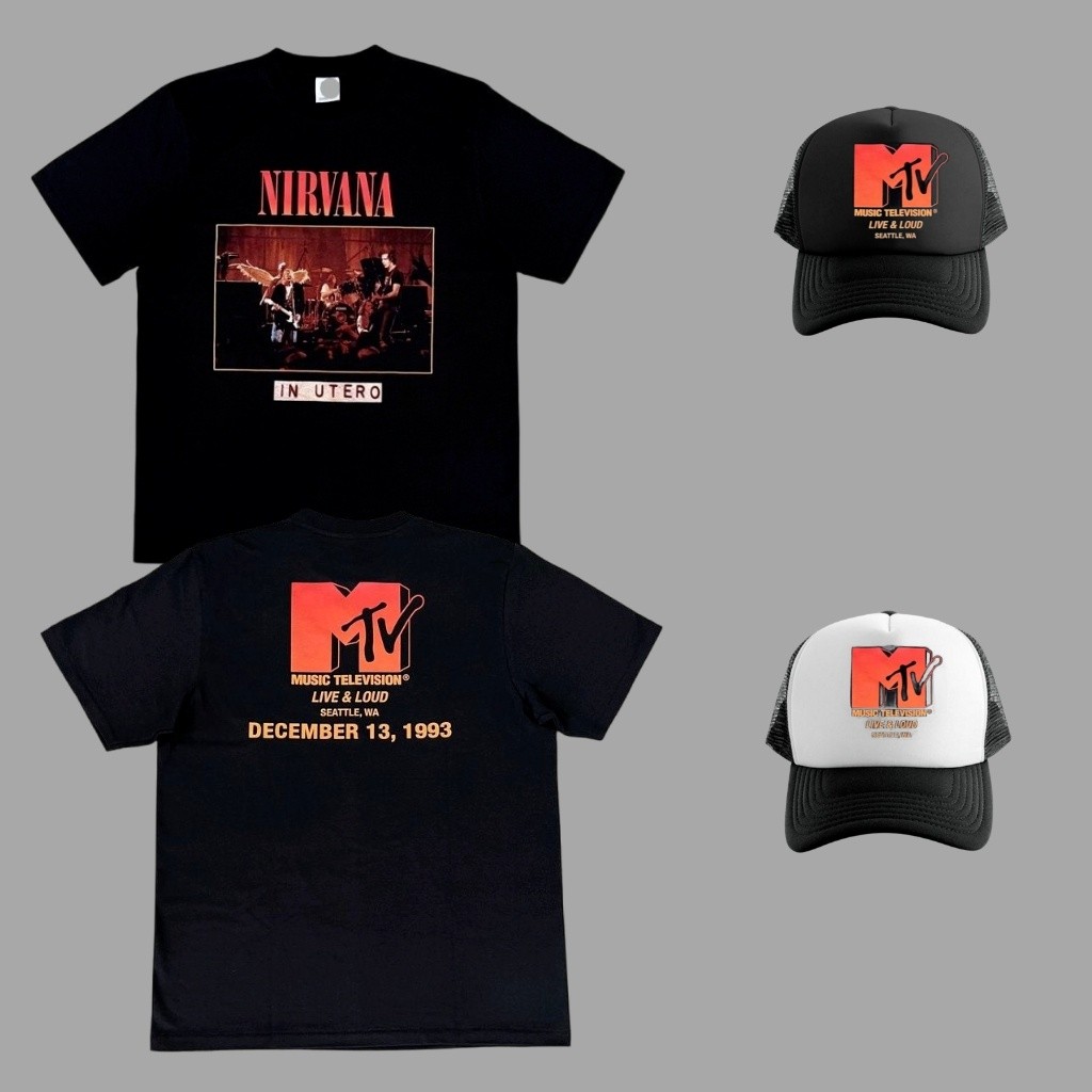 Kaos band tshirt Bootleg Vintage style Nirvana Kurt Cobain MTV 1993 Tour Oversize Tshirt oleh Deadly