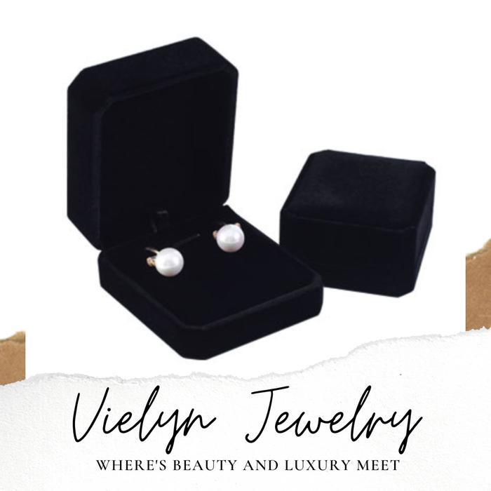 Kotak Kalung Liontin Anting Premium - Hitam