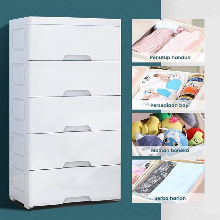 LITAI Loker Plastik Lemari Plastik Lemari Bayi Lemari Plastik Susun Laci Plastik Kabinet - kunci-7(4