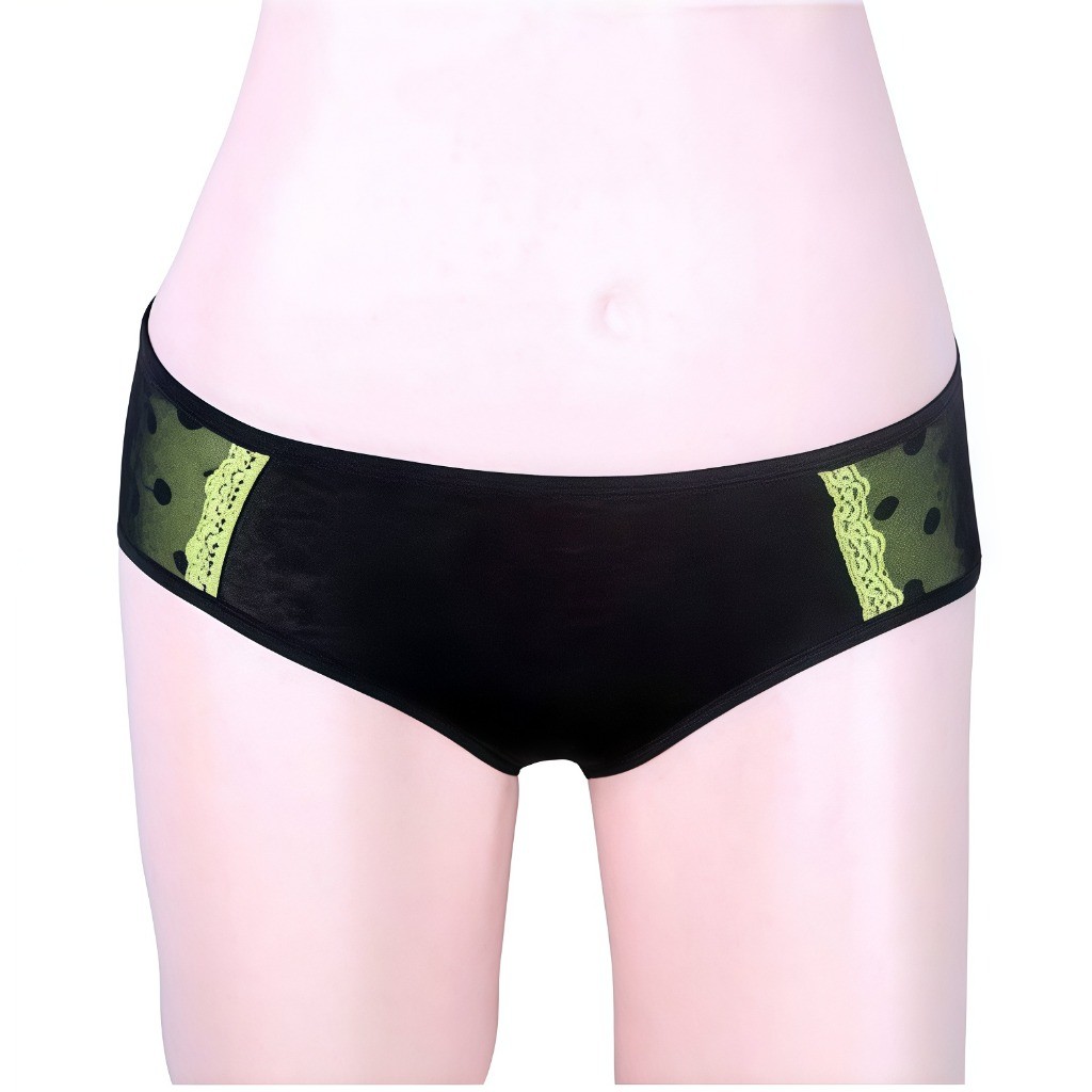 Celana Dalam CD Wanita Cewek Seksi Bahan Serat Bambu Motif Cute Polkadot Dengan Renda Import Murah