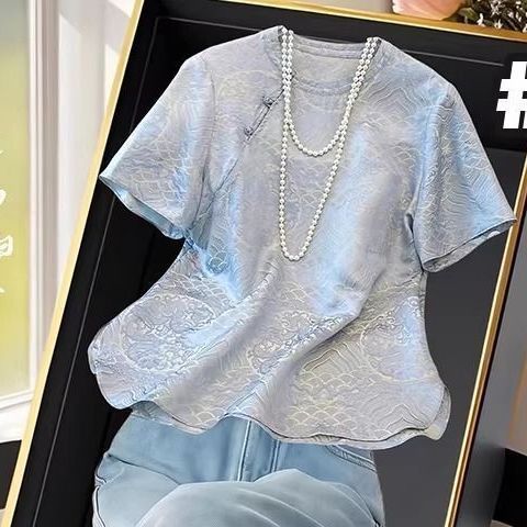 Kemeja wanita, kemeja lengan pendek kelas atas, kemeja tipis, kemeja tipis