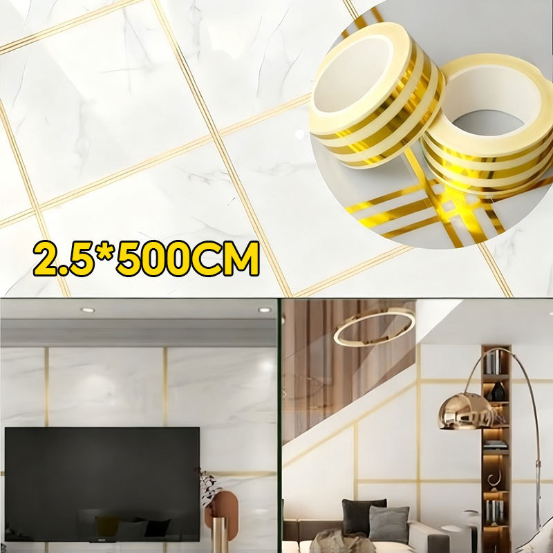 5M Gulungan Sticker Pembatas Keramik Sticker Dekorasi Lantai DIY Wardrobe Decorative Strip Stiker La