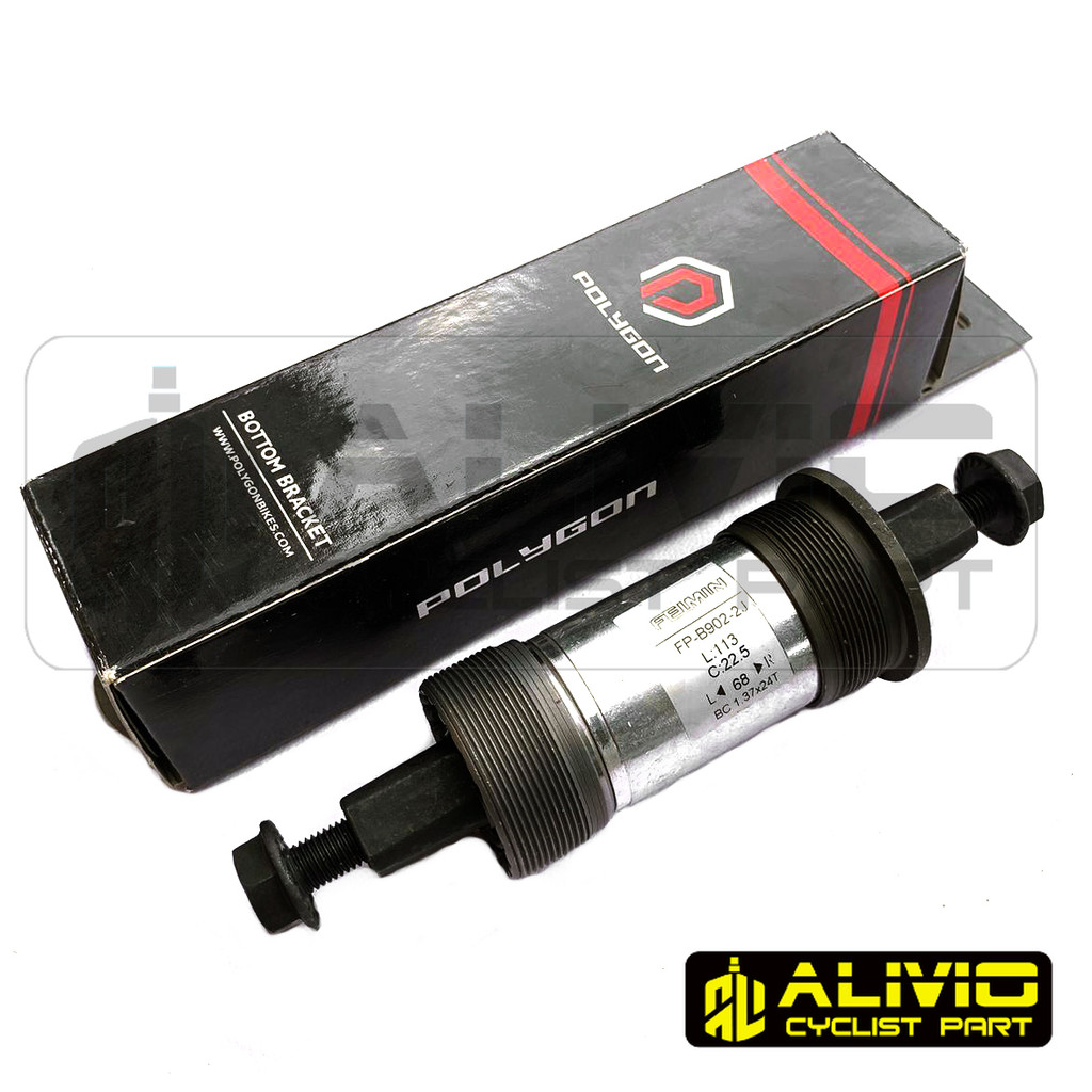 Bottom Bracket BB Kotak Axle AS Tengah Sepeda 113 mm Polygon