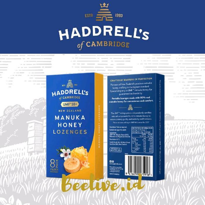 Permen Madu Haddrells Manuka Honey Lozenges UMF 16+ MGO 573+ 8 pack - Manuka Honey
