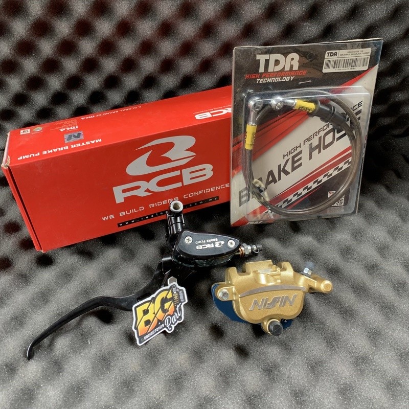 paket pengeriman master rem rcb set kaliper nissin samurai dan selang rem pnp fiz r ninja cb gl mo t