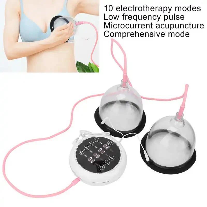 Electric Breast Enhancement Micro Current est Lifting Massage trument Vacuum Pump Cup Breast Massage