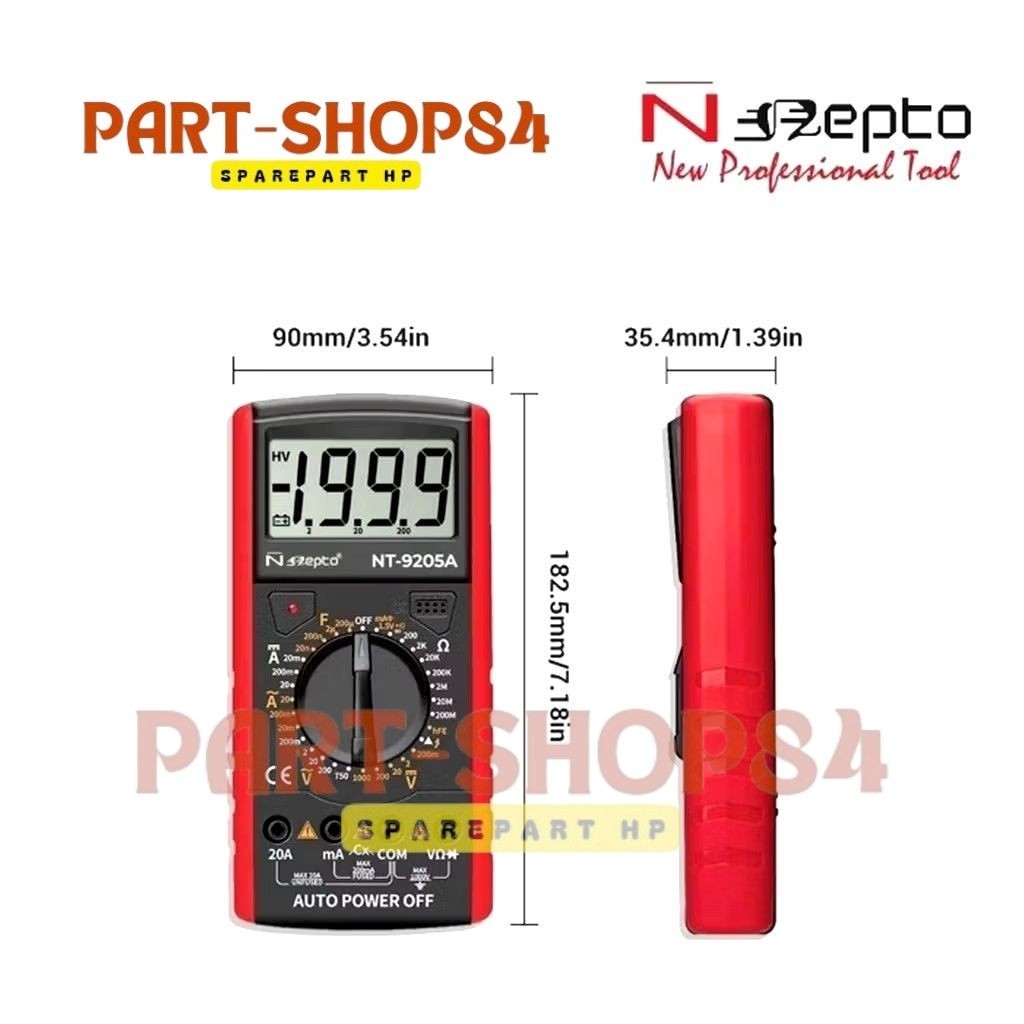 MULTITESTER MULTIMETER DIGITAL NEPTO NT-9205A ORIGINAL