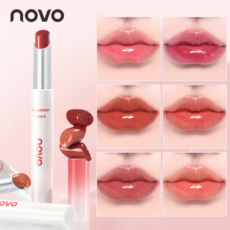 Lipstik Glossy & Cermin Tahan Lama, Lip Gloss Berkilau, Kilau Tahan Lama, Tidak Transfer dan Tidak B
