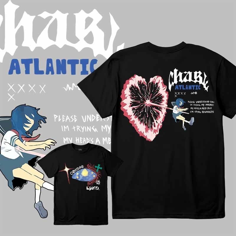 Chase Atlantic Kaos Rock Printed Baju Casual unisex T-shirt 100% cotton Baju COD
