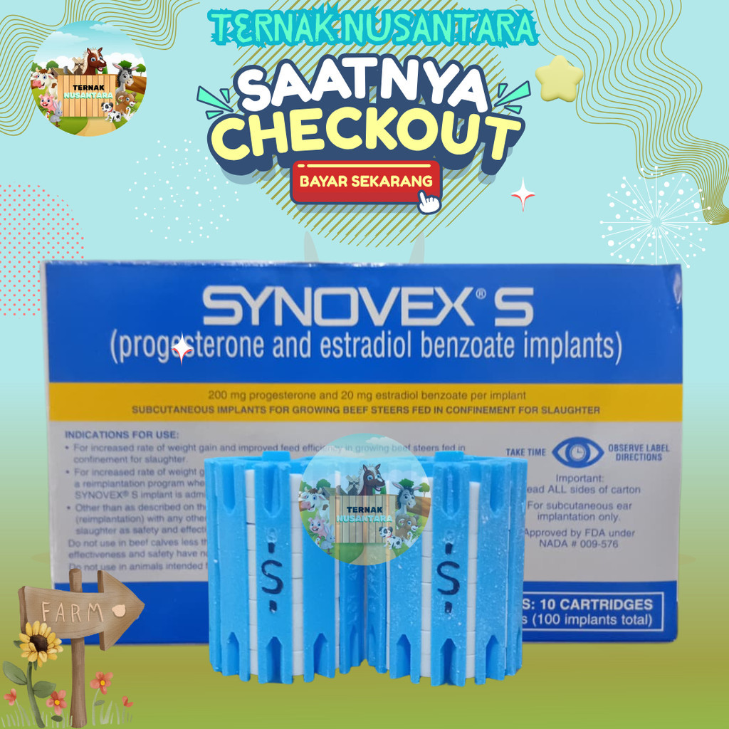 Synovex S Zoetis 1 Roll - Implan untuk pemacu pertumbuhan ternak pada sapi Jantan