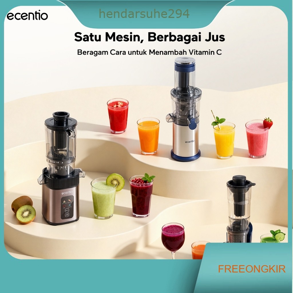 ecentio slow juicer portable 82mm caliber multifungsi blender tanpa ampas bear 550ML+600ML 150W blen