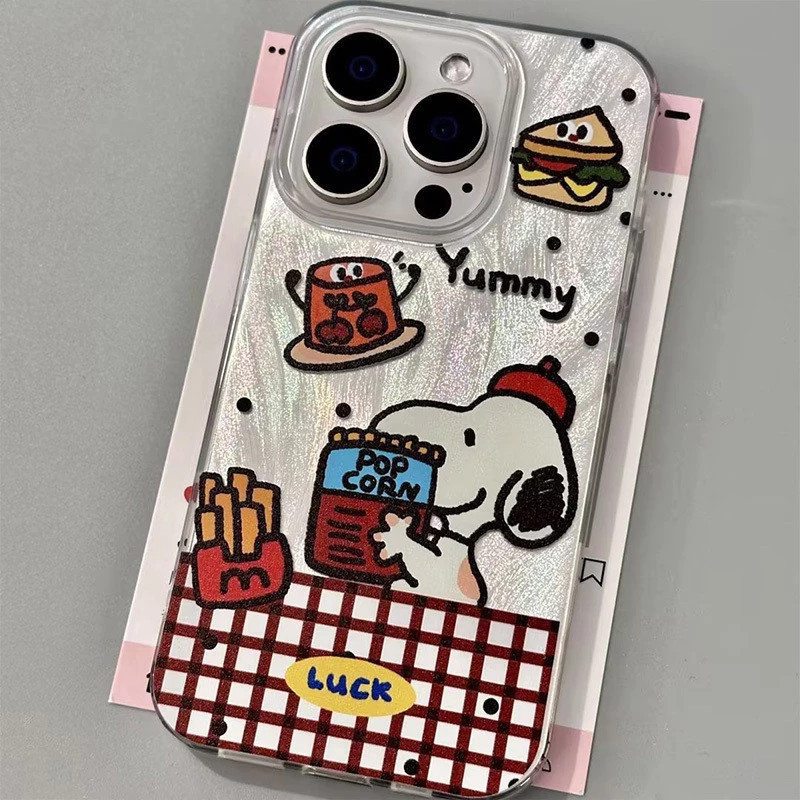 Snoopy pattern gradient matte phone case Samsung A02 A03 Core A03S A04E A05S A11 A12 A14 A15 A20 A21