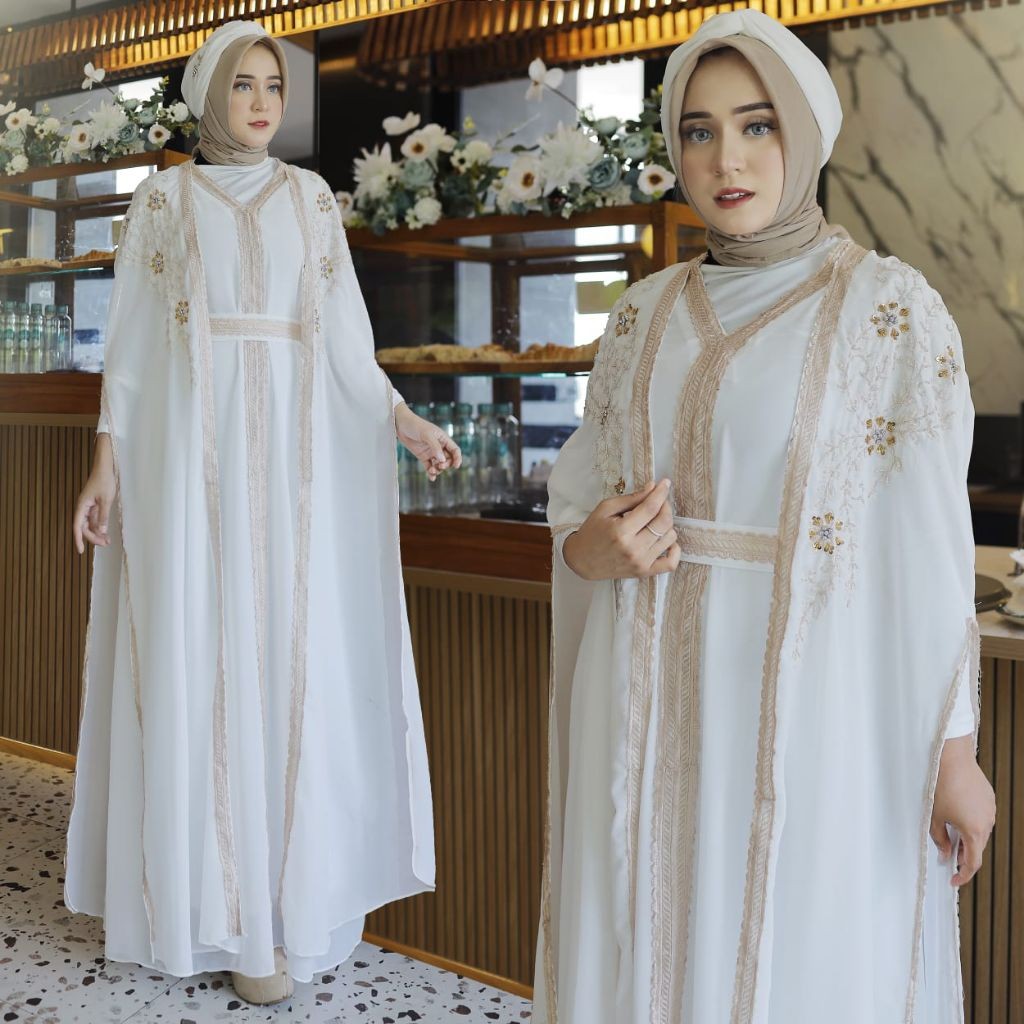 TERLARIS // KAFTAN RIDHAA PREMIUM /KAFTAN PREMIUM TERBARU EDISI LEBARAN 2026 (Full Payet Depan Dan B