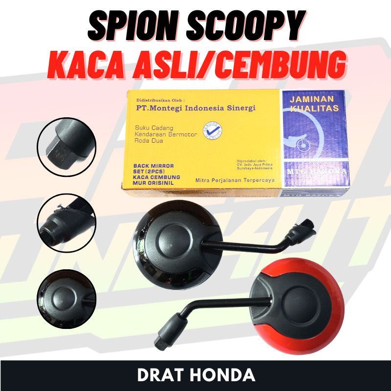 Spion Scoopy Kaca Ori Asli Kaca Cembung Sepion Semua Motor Honda Bebek Matic Spacy Genio Supra Revo