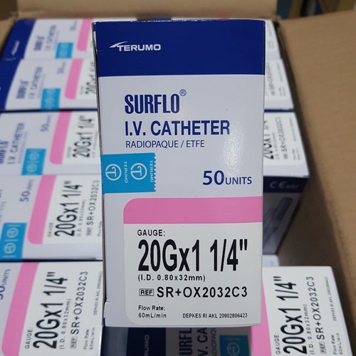 Terumo Surflo IV Catheter 20G / Jarum Infus Surflo / Surflo IV Kateter Box