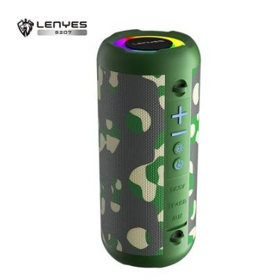 LENYES Speaker Bluetooth Portable 5.0 TWS RGB Lights Colourfull Stereo Bass Sound S207 - S207 Hitam,