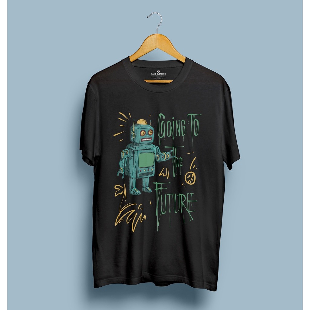 Kaos Pria Premium - Vintage Robot Vector