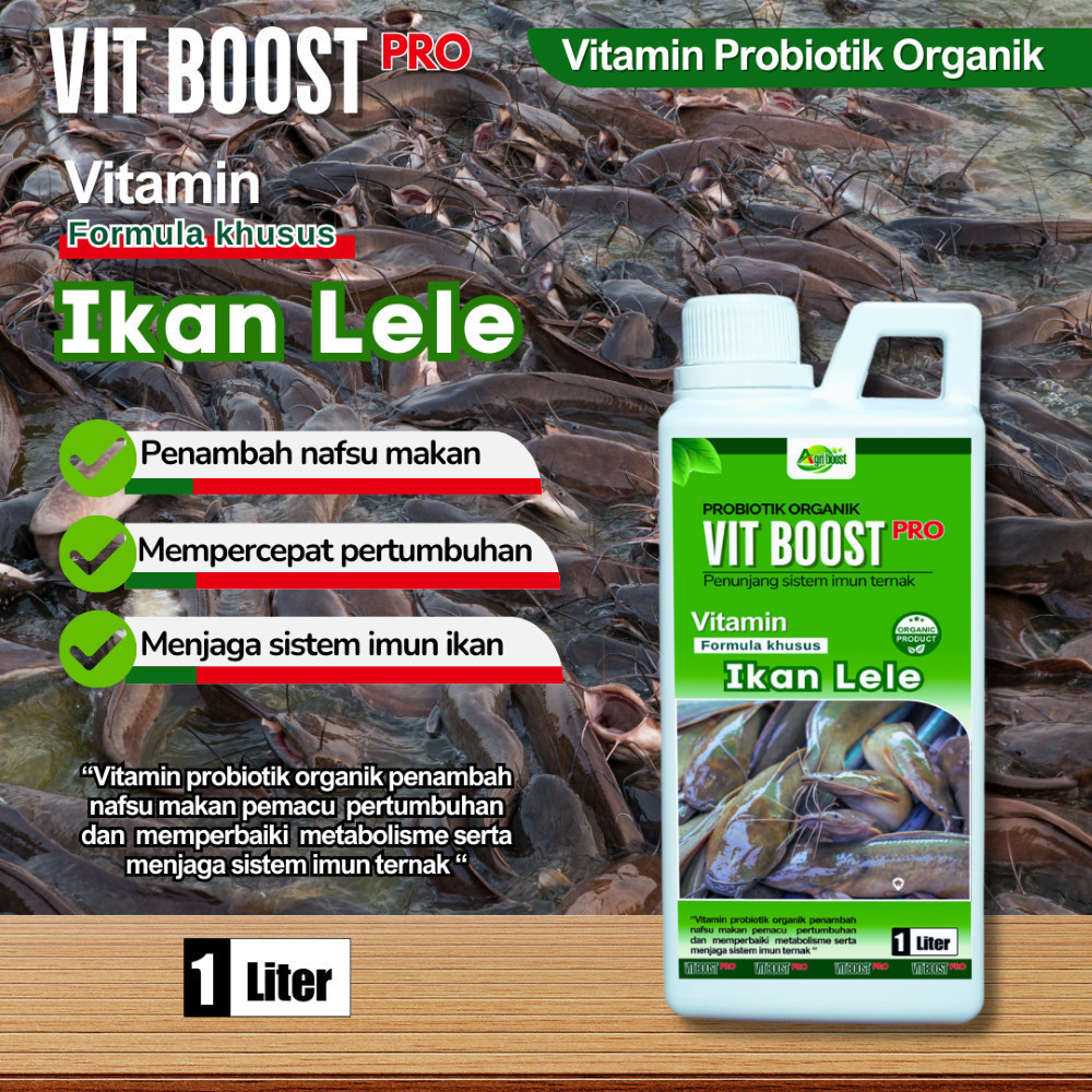 Obat Ikan By Germo VITBOOST PRO  probiotik Ikan Lele cepat besar 1 liter,memacu pertumbuhan cegah st