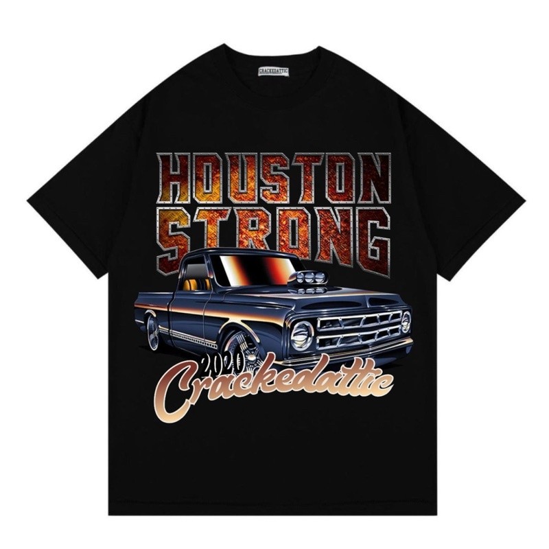 T-Shirt | Black | Oversize | Houston Strong | Crackedattic
