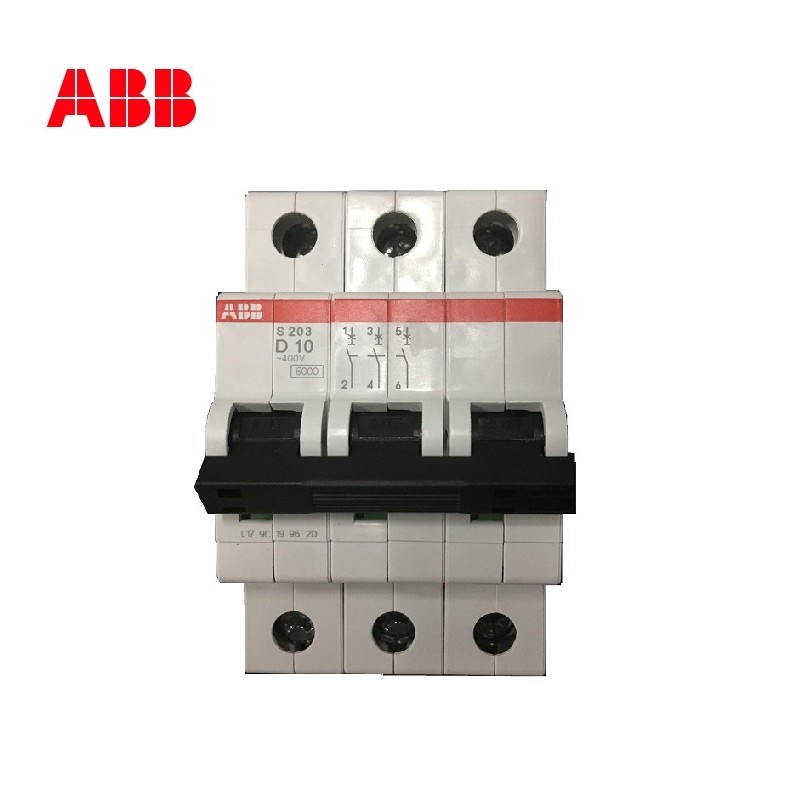 ABB Miniature Circuit Breaker S200 1P 1P+N 2P 3P 4P TYPE D 1A 2A 3A 4A 6A 10A 16A 20A 25A 32A 40A 50