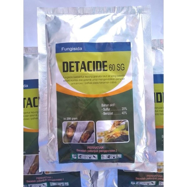DETACIDE 60SG 250gram fungisida kontak sistemik untuk pathek,obat patek antraknosa,busuk buah