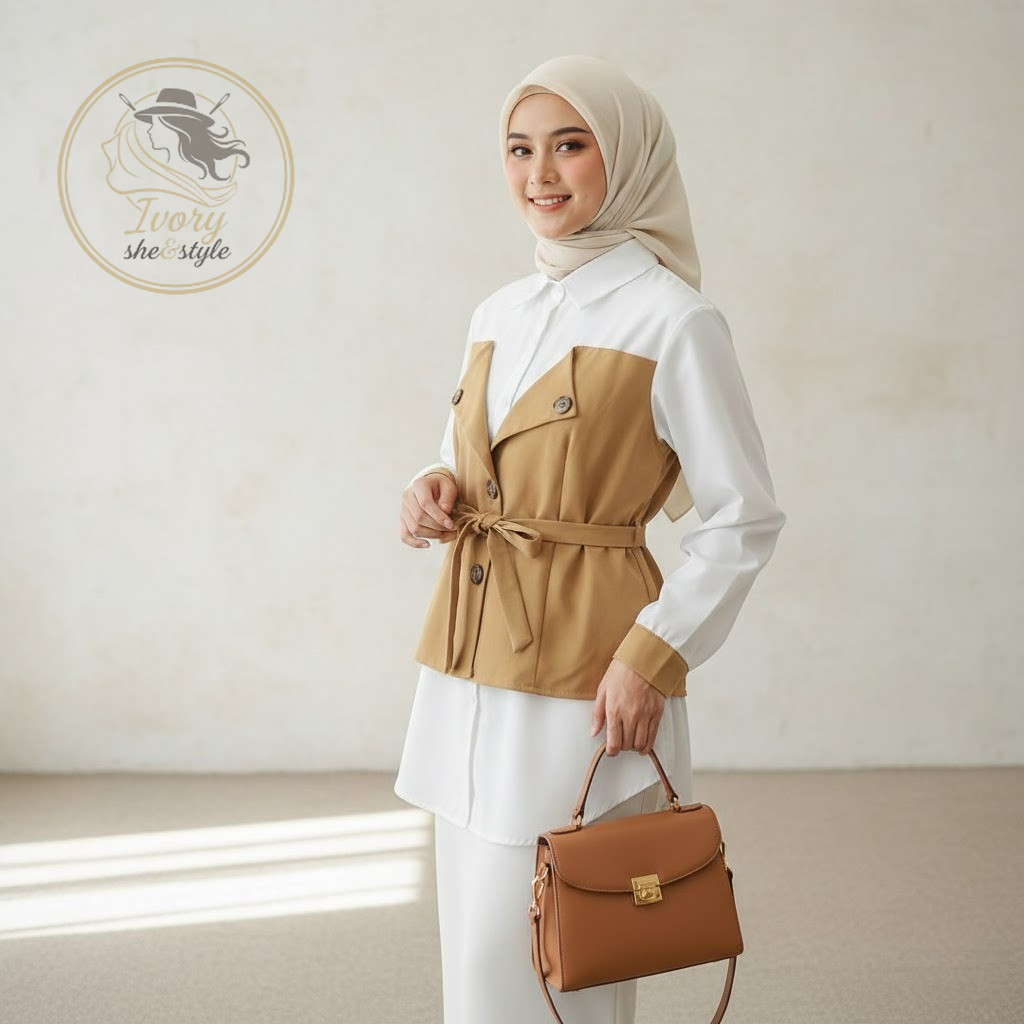 Ivory - Balea Top Blouse Atasan Remaja Wanita Korean Style Premium