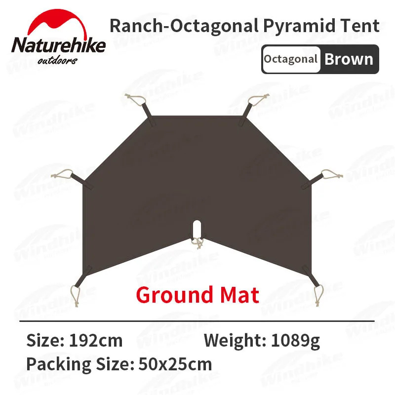 Naturehike Ranch Pyramid Tent Expanded Teepee Tipi Octagonal Tent for 5-8 People Family Camping Outd