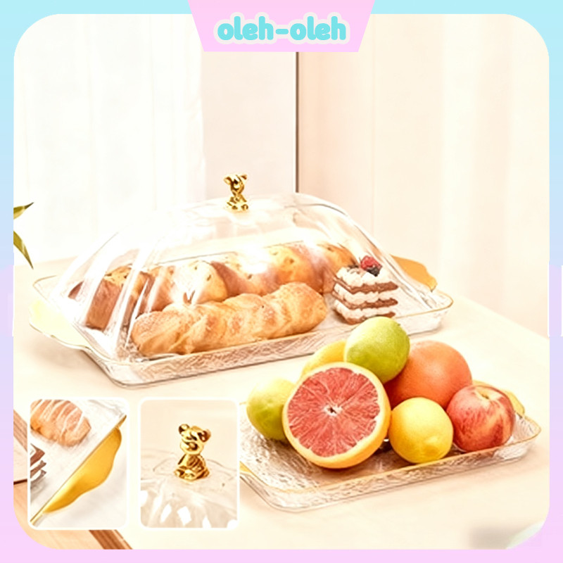 1 SET Kotak Roti,dan Kue Tempat Penyimpanan Roti,Wadah Saji Nampan Roti,Wadah Buah Multifungsi,Tempa