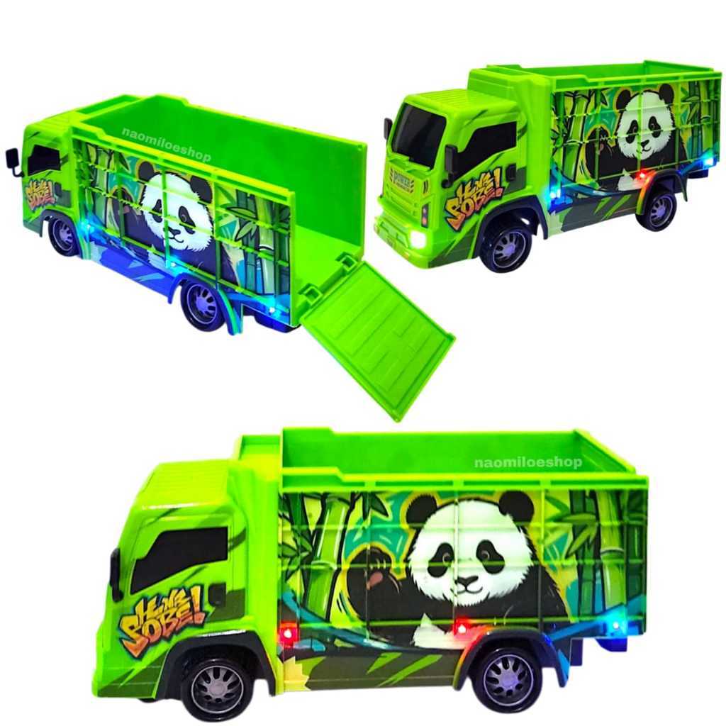 mainan truk oleng animal Truk panda sobe mainan truk oleng animal basuri bisa goyang telolet lampu m