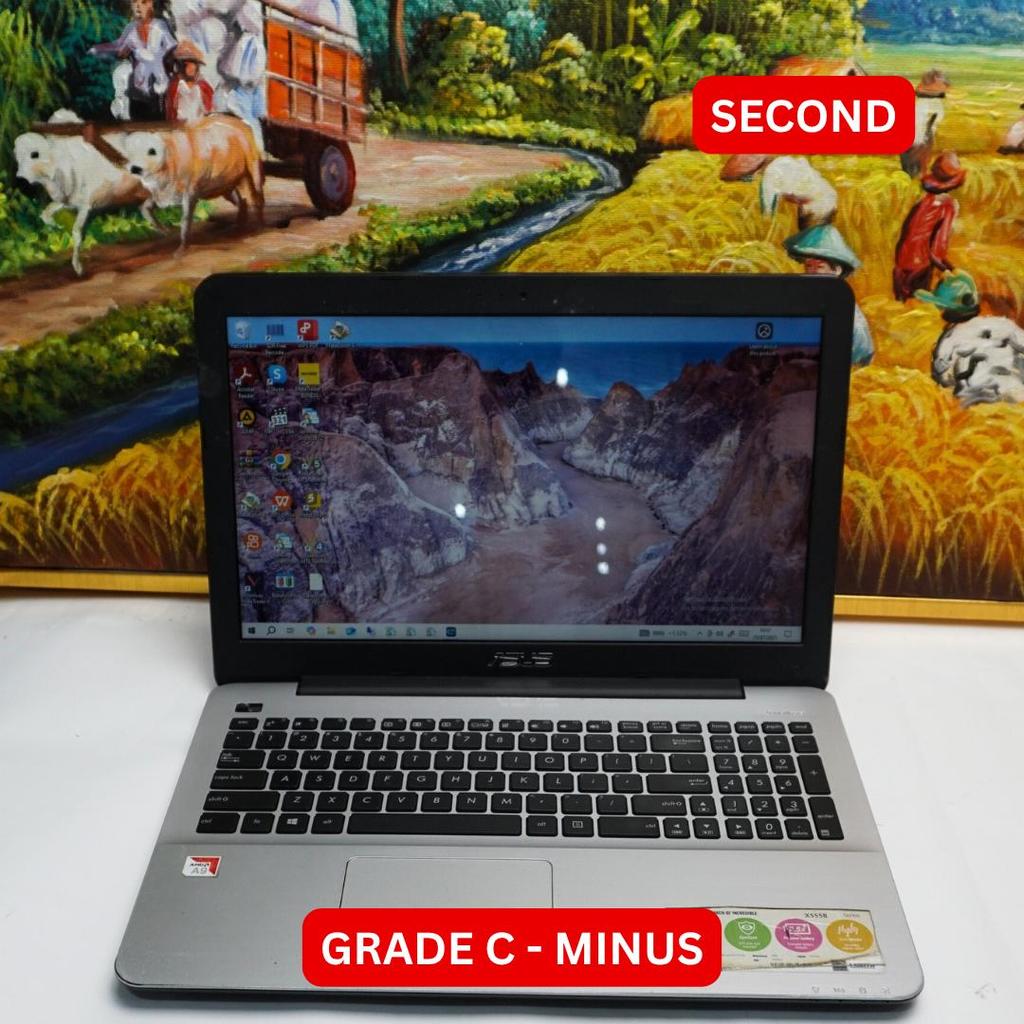 ASUS X555BA AMD A9 9420 4 GB (14") GRADE C - MINUS LAPTOP SECOND ORIGINAL SINAR MUTIARA CELL