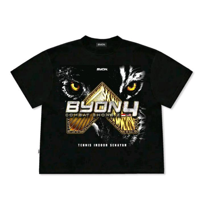 Kaos Showbiz 4 Indonesia vs Malaysia Byon Combat | T-shirt Distro Streetwear Pria Katun Combed Nyama