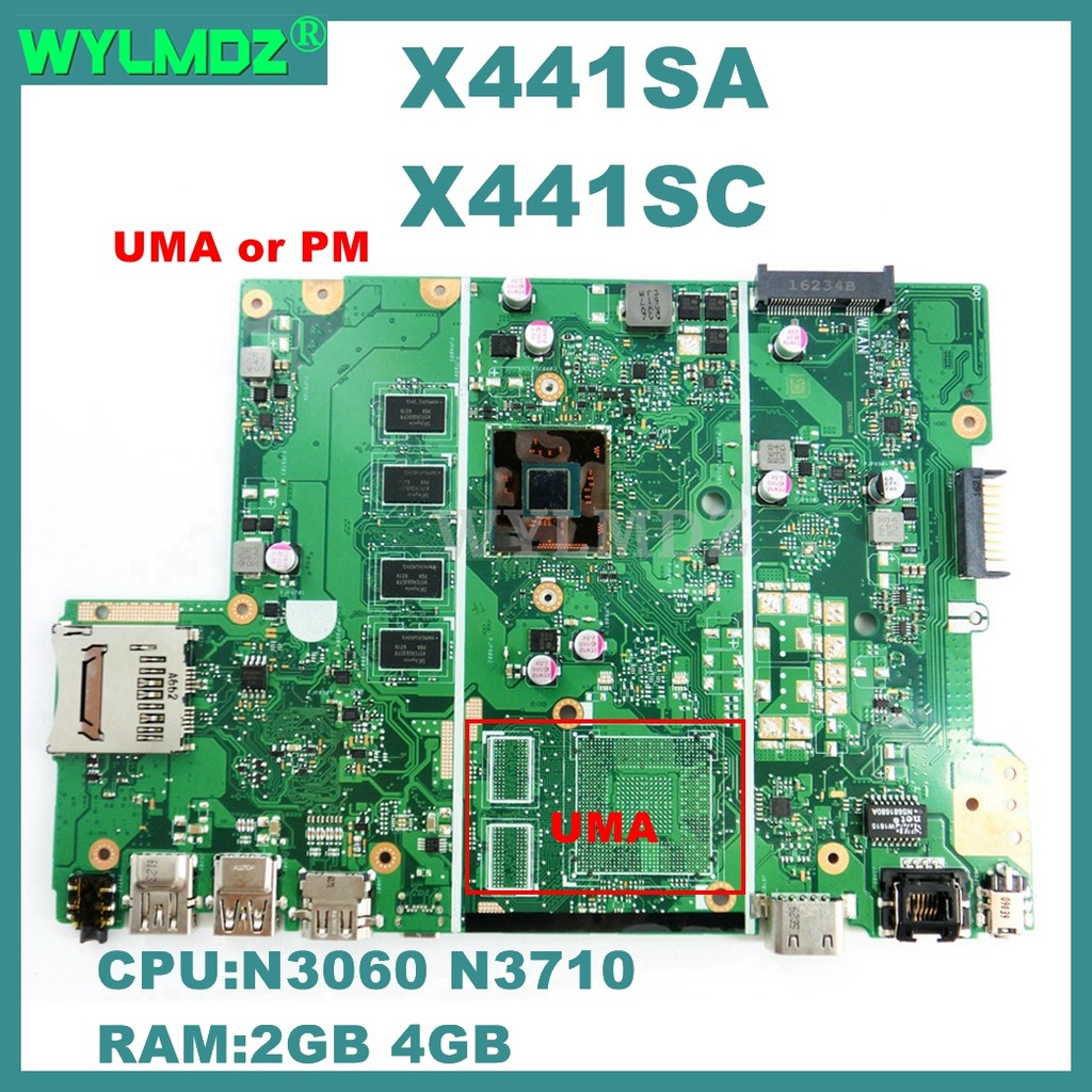 X441SC  Laptop Motherboard For Asus VivoBook A441SC A441SA X441SA X441SC F441S X441S A441S Mainboard