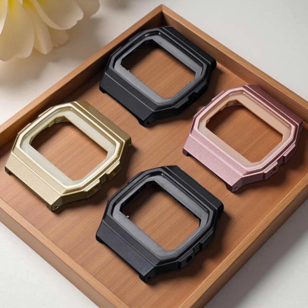 F91W Mod kit For Casio F91 F-91W-1 Series Mofied Watch case Resin rubber Bezel Black gold rose Repla