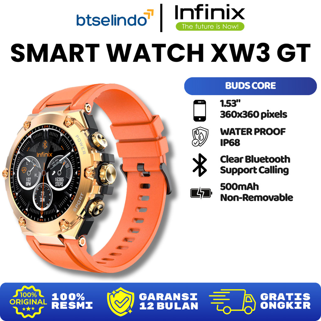 Infinix iot Smart Watch XW3GT | 1.53 Inch | Waterproof IP68 | Battery 500 mAh | Garansi Resmi