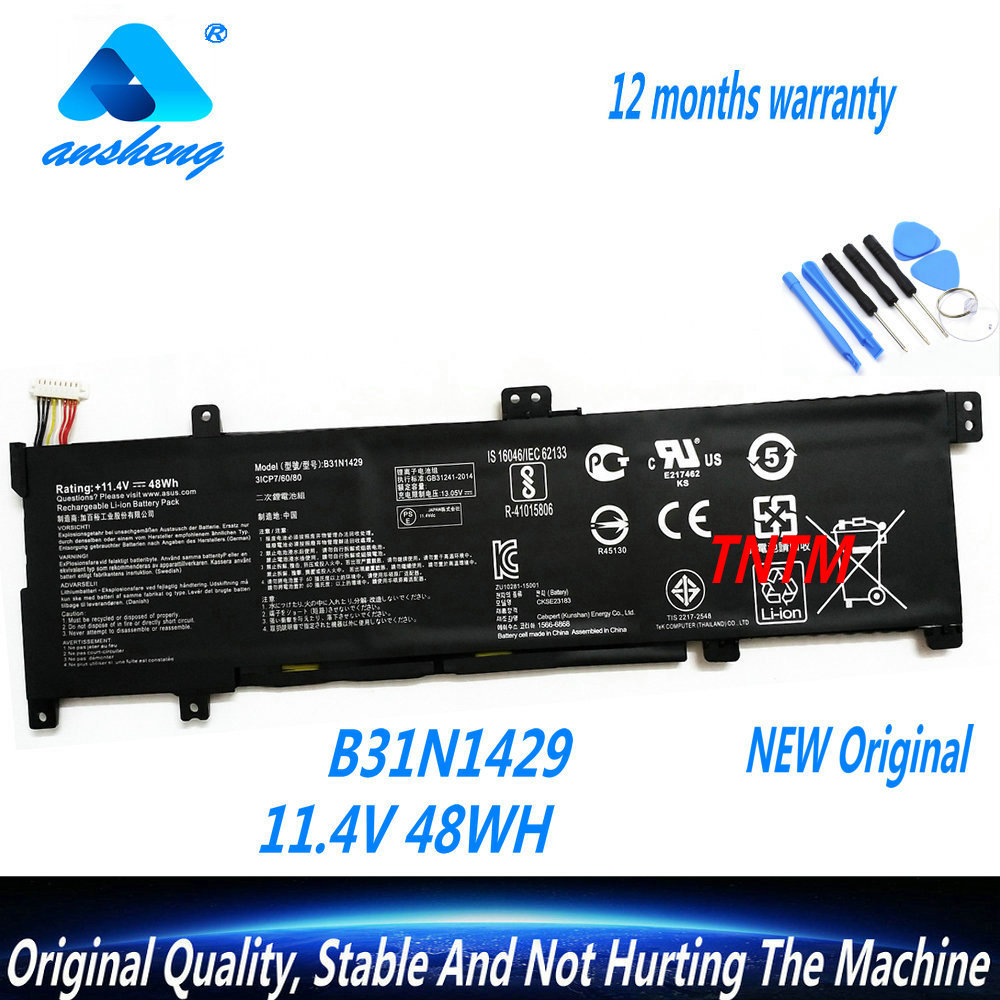 11.4V 48WH 4240mAh B31N1429 Laptop Battery For Asus A501L A501LX A501LB5200 K501U K501UX K501UB K501