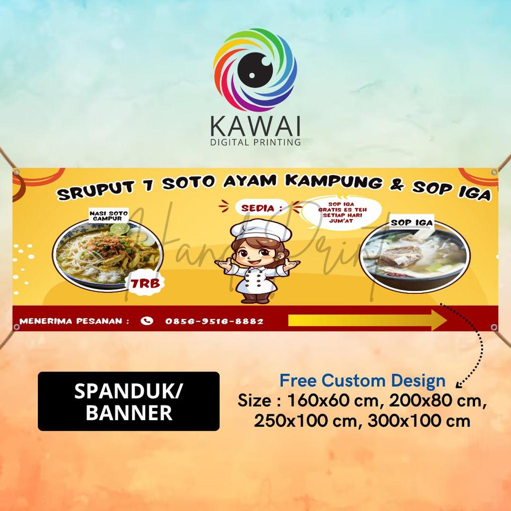 Spanduk Banner MMT Soto Ayam Kampung Kuning Bisa Rekuest 300x100CM