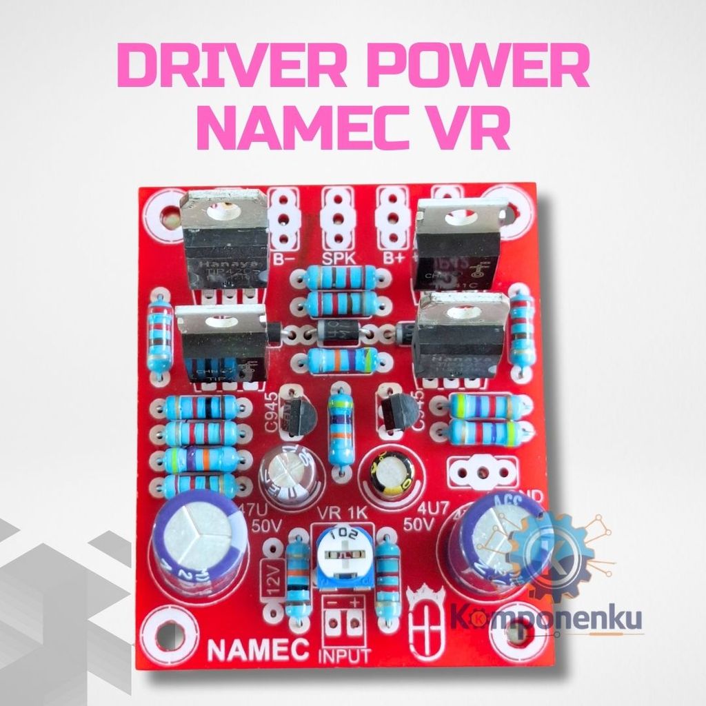 Driver Ampli Mono NAMEC VR PCB 6x5cm TIP41/TIP42 DIY Audio & Speaker
