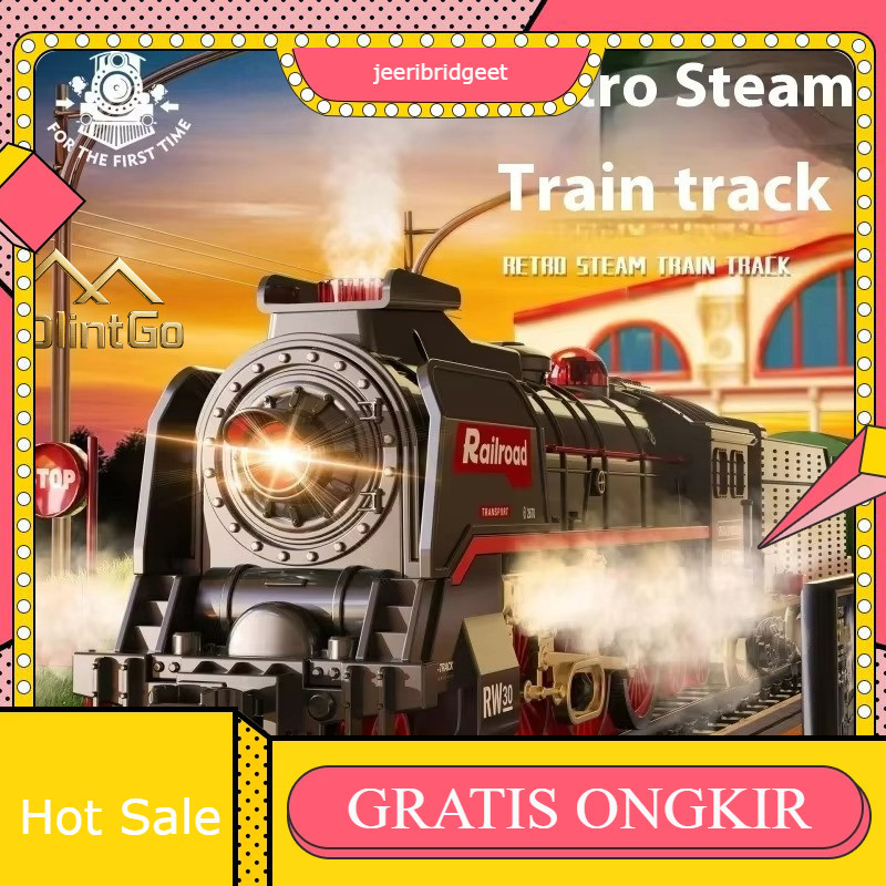 Kereta Uap Jalur Kereta Mainan Kereta Listrik Model Retro Mainan Kereta Api Set Mainan Untuk Anak La