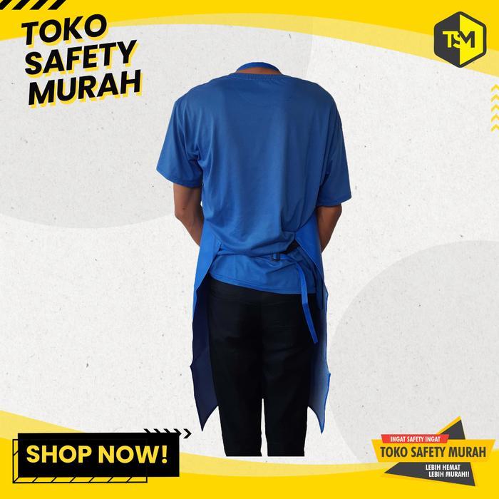 Celemek Apron PVC Anti Air Panjang 90cm - Biru Muda
