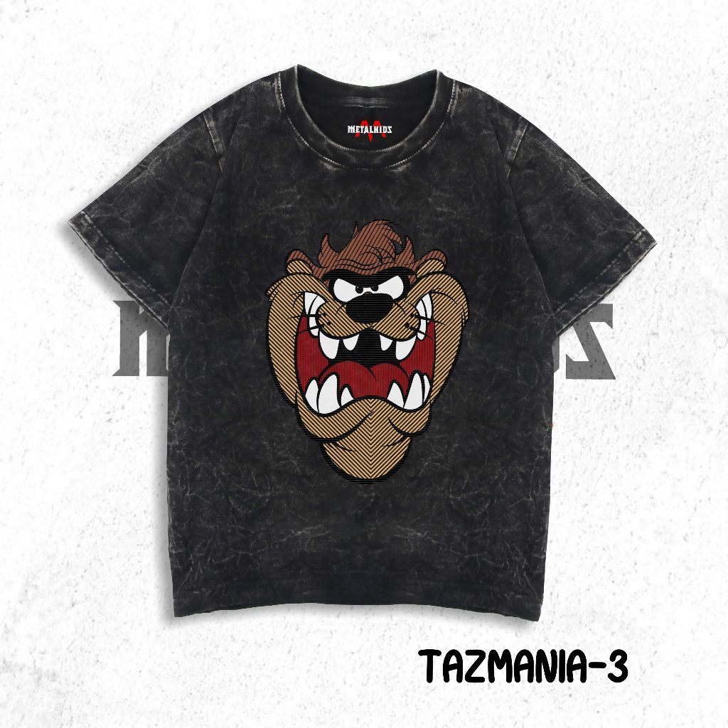 Kaos Anak Tazmania Cartoon Tshirt Washed Unisex kaos TAZMANIA 1-6