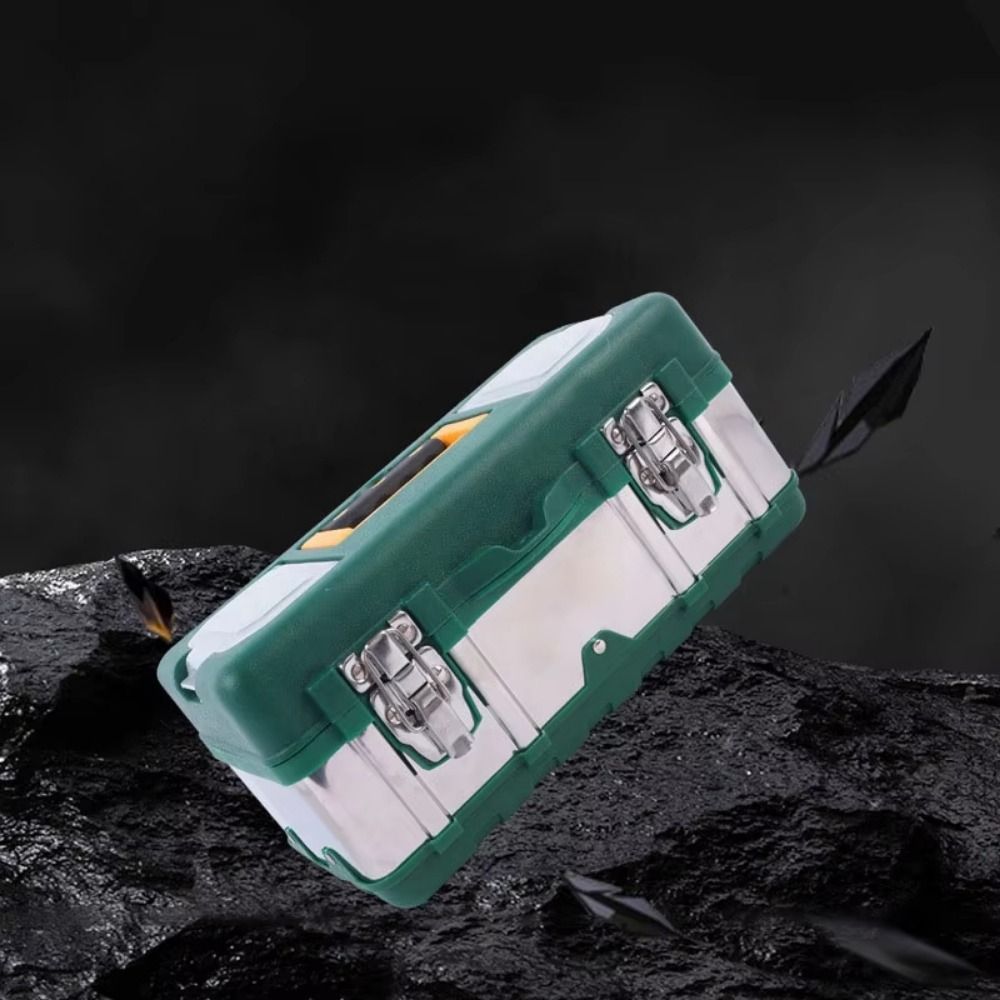 DoubleLayer Maintenance Parts Toolbox Stainless Steel Handheld Multifunction Toolbox Tool Organizati