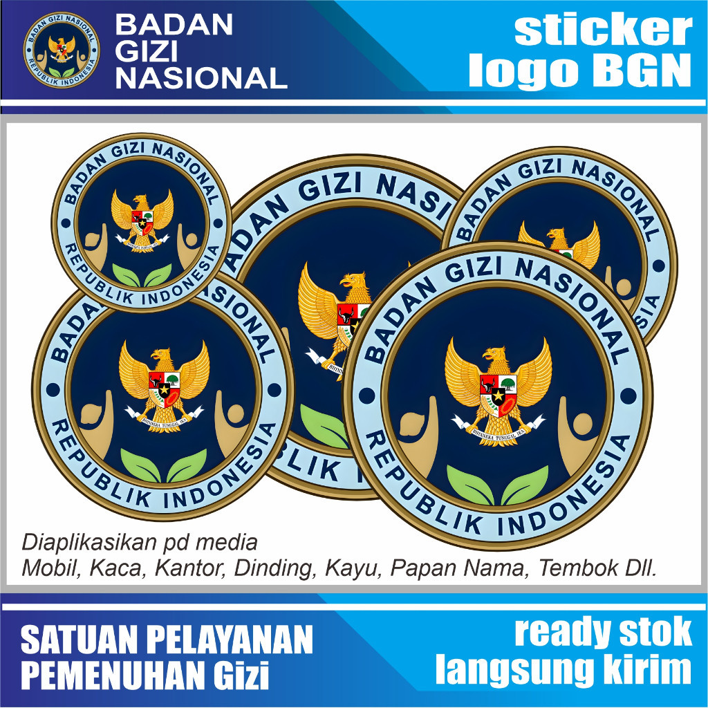 Sticker Logo BGN / Sticker Badan Gizi Nasional | Sticker SPPG | makan gratis | stiker mbg